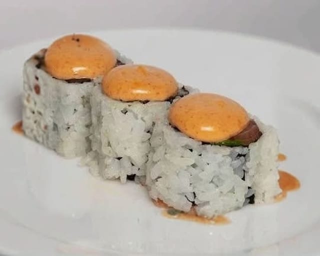 Spicy Salmon Hand Roll.