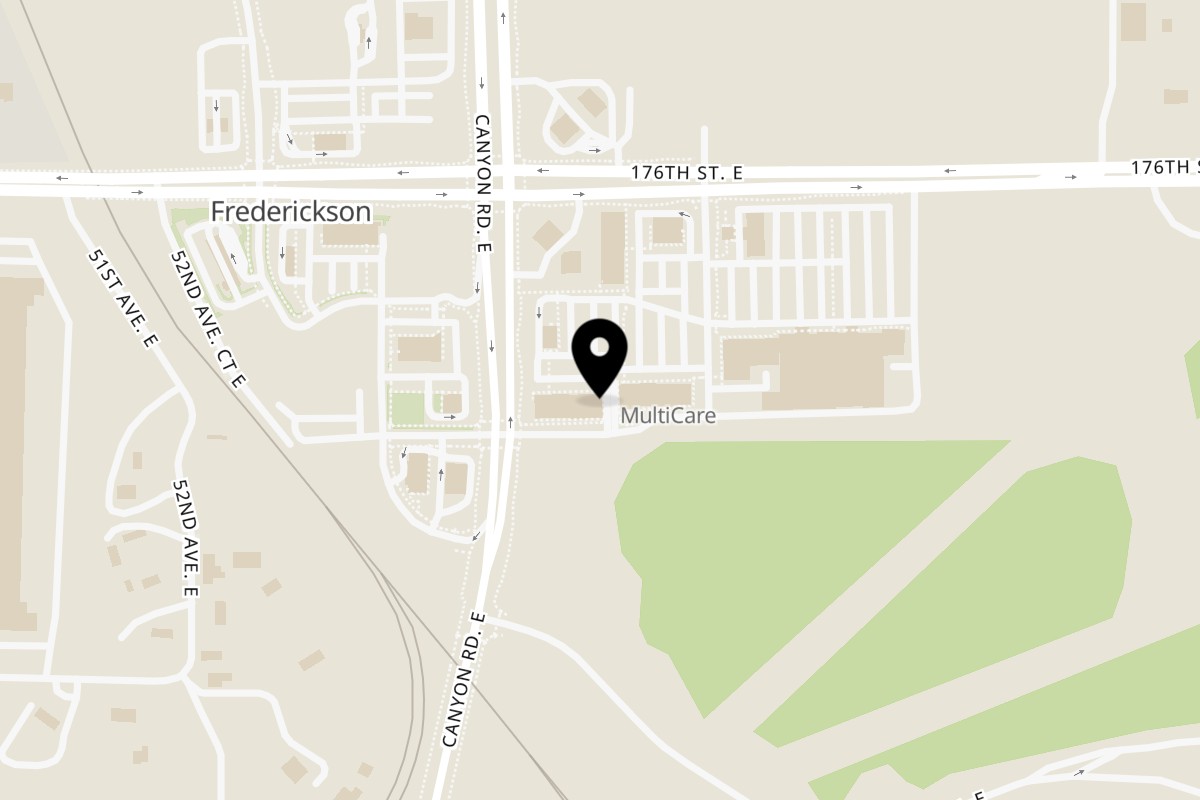 Map showing the location of Sushi & Wok on 5610 176th Street East #D101 in South Hill